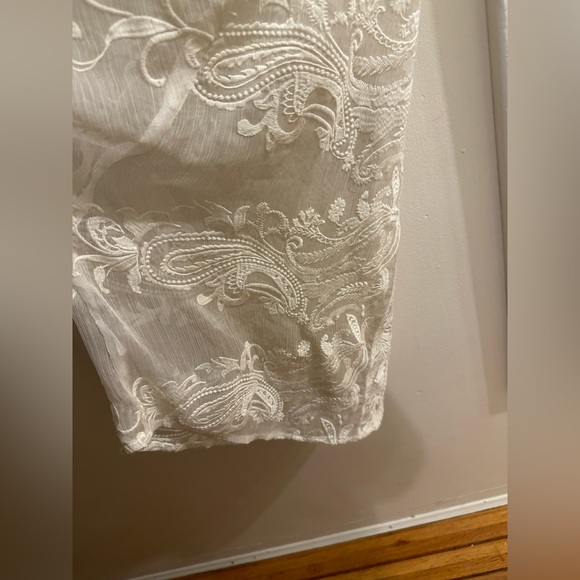 Vintage cream coloured sheer blouse with embroidery - Picture 10 of 14